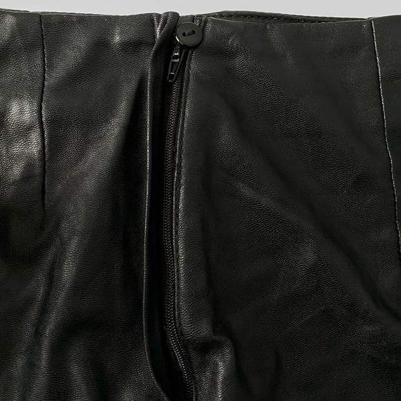 Black Faux Leather Mini Skirt - Picture 3 of 4